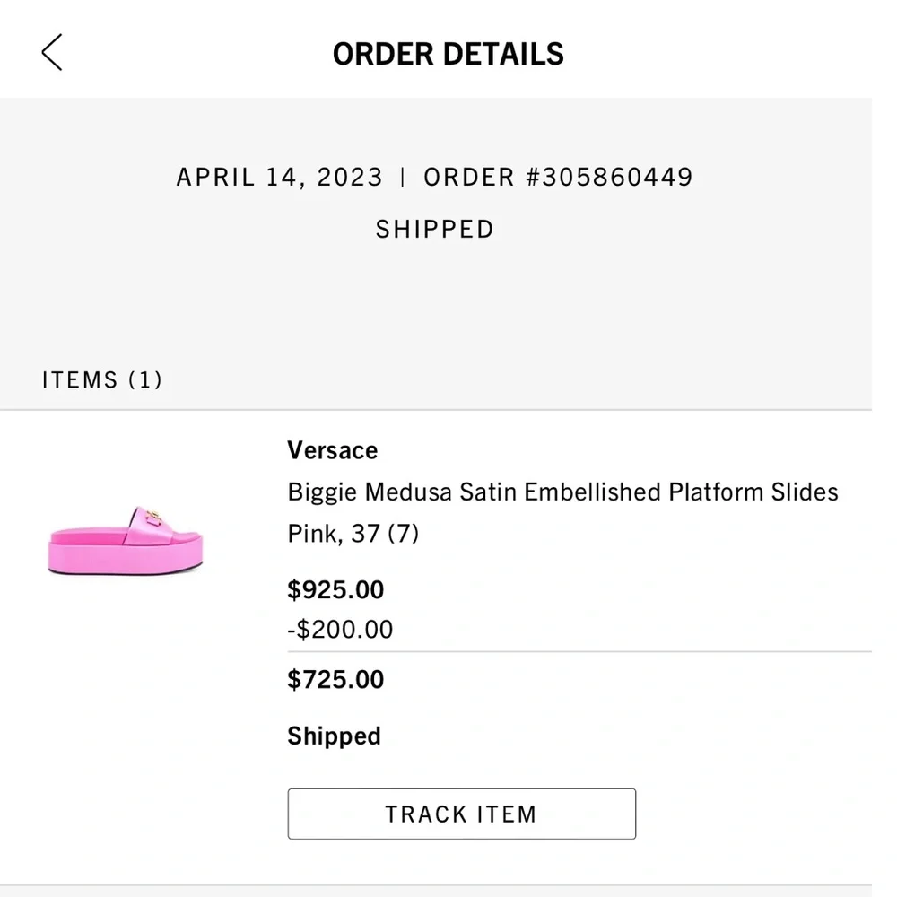 NWT • Versace • Biggie Medusa Satin Embellished Platform Slides • Pink • 37 (7)